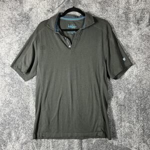 Kuhl Polo Shirt Mens Large Gray Kuhldry Performance Hiking Quick Dry Casual